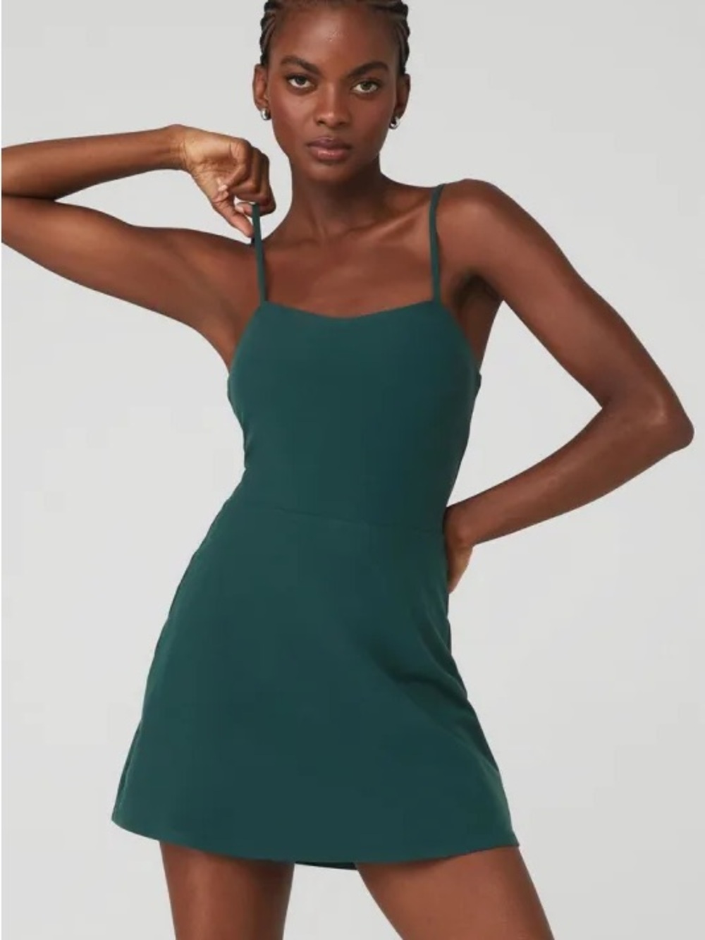 Alo Yoga Alosoft Courtside Tennis Mini Dress Green sz XXS
